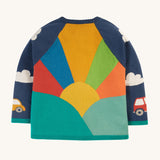 Frugi Reva Applique Cardigan - Navy Blue/Sunrise