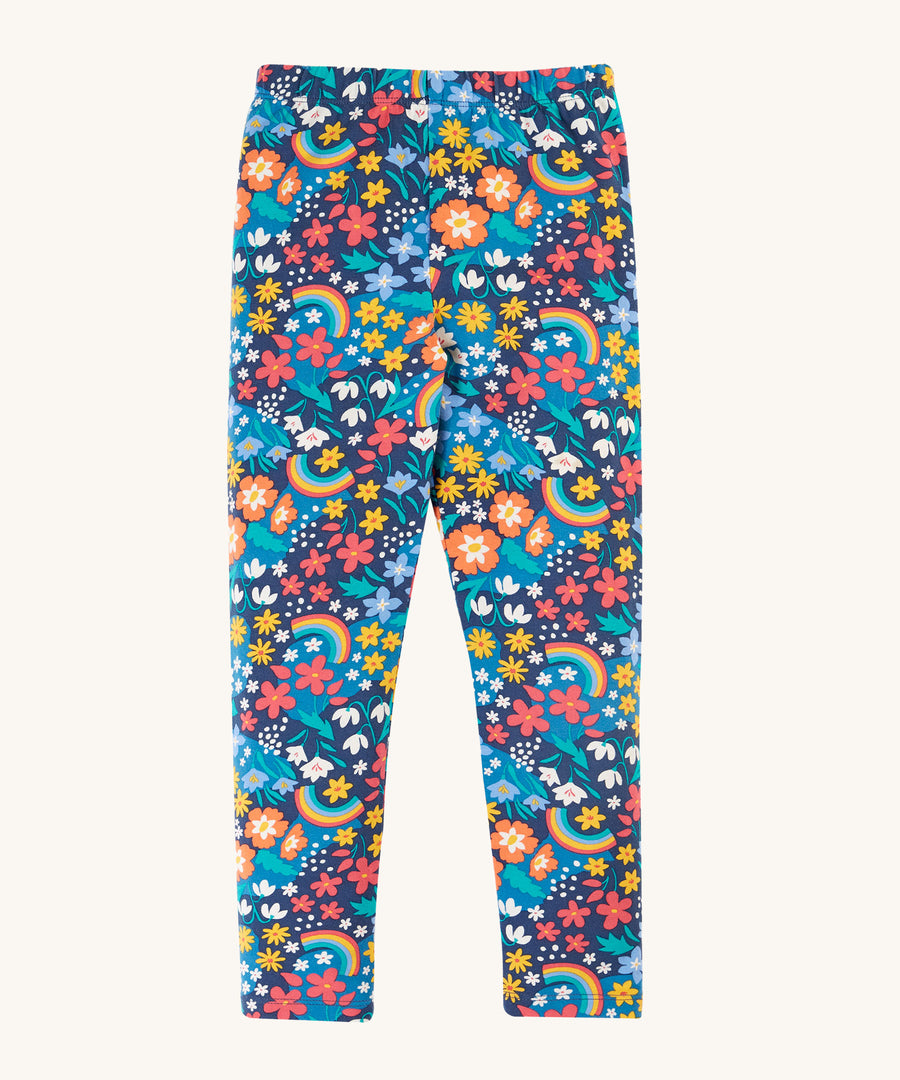 Frugi Libby Leggings - Winter Hedgerow, with a floral and rainbow print