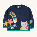 Frugi Reva Knitted Cardigan - Navy Blue/Cat