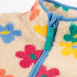 Frugi Zipped Ted Fleece Jacket - Flower Pop