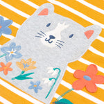 Haut appliqué Frugi Tori - Rayure bretonne dorée/Chat