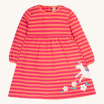 Frugi Dolcie Dress - Cantaloupe Stripe/Horse