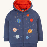 Frugi Ted Fleece Lined Hoody - Navy Blue/Planets