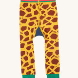 The back of the Frugi Little Knitted Leggings - Giraffe