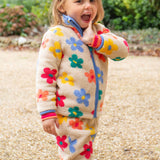 Frugi Ted Fleece Pull Ups - Flower Pop