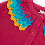 Frugi Wrenly Collared Cardigan - Lingonberry