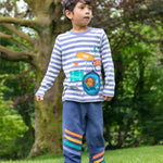 Jogger Panais Frugi Perrin - Bleu Marine/Rayé