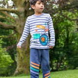 Frugi Perrin Parsnip Jogger - Navy Blue/Stripe