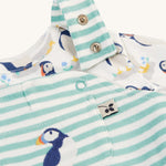 Coffret cadeau salopette à pieds Frugi - Puffin Pals/Moss Stripe