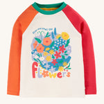 Haut raglan Frugi Tamar - Blanc doux/fleurs