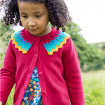 Frugi Wrenly Collared Cardigan - Lingonberry