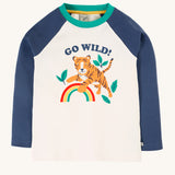 Frugi Tamar Raglan Top - Navy Blue/Go Wild