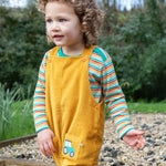 Frugi Adley Cord Dungarees - Gold/Tractor