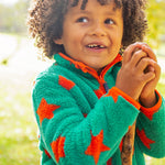 Frugi Zipped Ted Fleece Jacket - Bonfire Stars