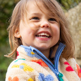 Frugi Zipped Ted Fleece Jacket - Flower Pop