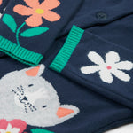 Cardigan tricoté Frugi Reva - Bleu marine/chat