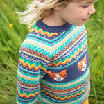 Frugi Fowey Fairisle Pull tricoté - Tigre