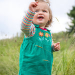 Frugi Lacey Reversible Dungaree - Iguana/Autumn Friends