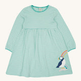 Robe Frugi Dolcie - Rayures mousse/Arc-en-ciel macareux