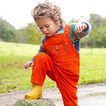 Frugi Durgan Cord Dungaree - Bonfire/Tiger