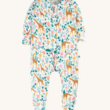 Frugi Lovely Babygrow - Soft White Giraffes