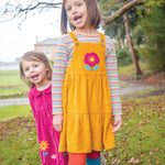 Robe chasuble Michaela de Frugi - Or/fleur