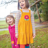 Frugi Michaela Pinafore Dress - Gold/Flower