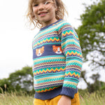 Frugi Fowey Fairisle Pull tricoté - Tigre