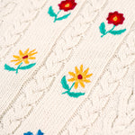 Frugi Marnie Embroidered Tank Top - Pearl/Flowers