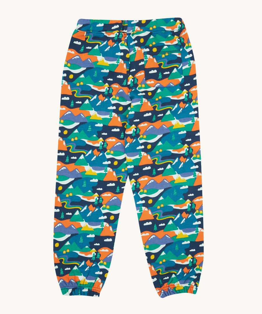 Frugi Malpas Joggers - Navy Alpine Adventures, with a fun alpine mountain print