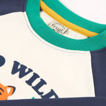 Frugi Tamar Raglan Top - Navy Blue/Go Wild