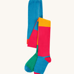 Frugi Norah Tights - Deep Water Colour Block