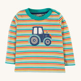 Frugi Orion Applique Top - Iguana Multi-Stripe/ Tractor