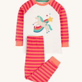 Frugi Jamie Jim Jams - Cantaloupe Stripe/Horse