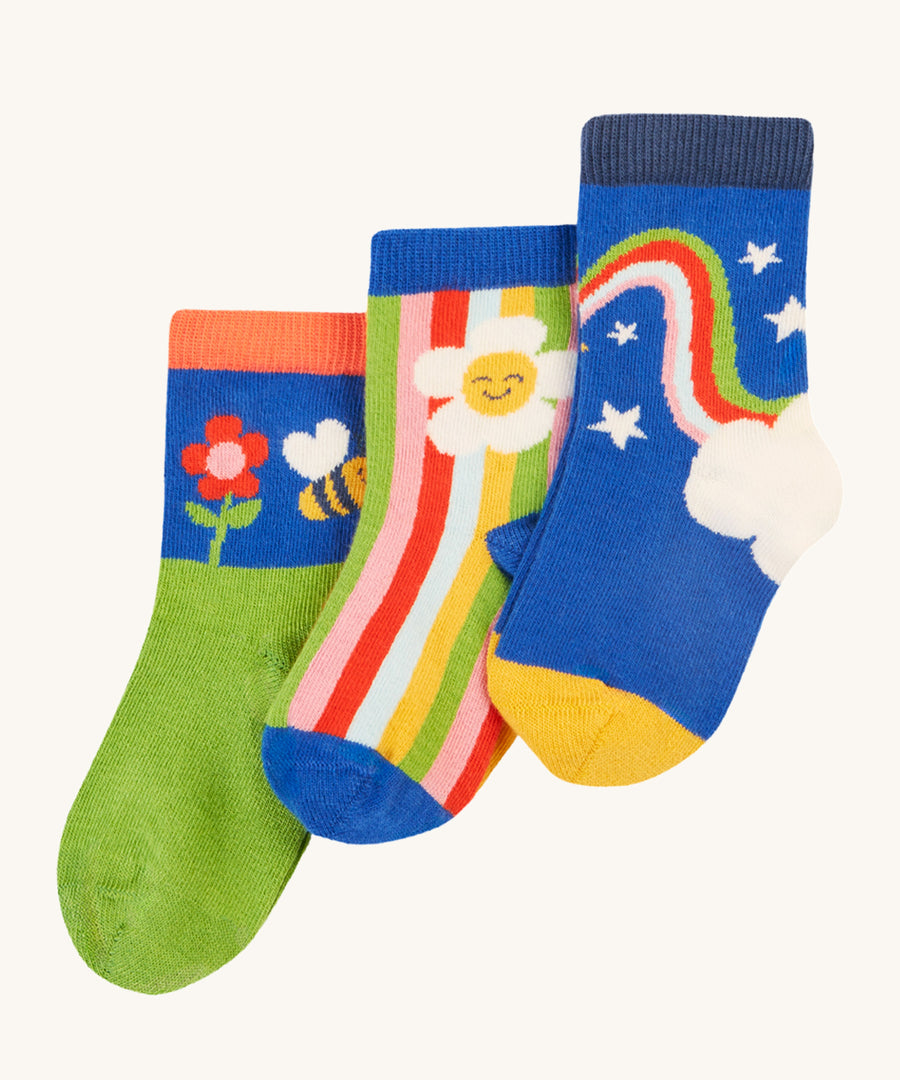 Frugi Little Socks 3 Pack - Retro Happy