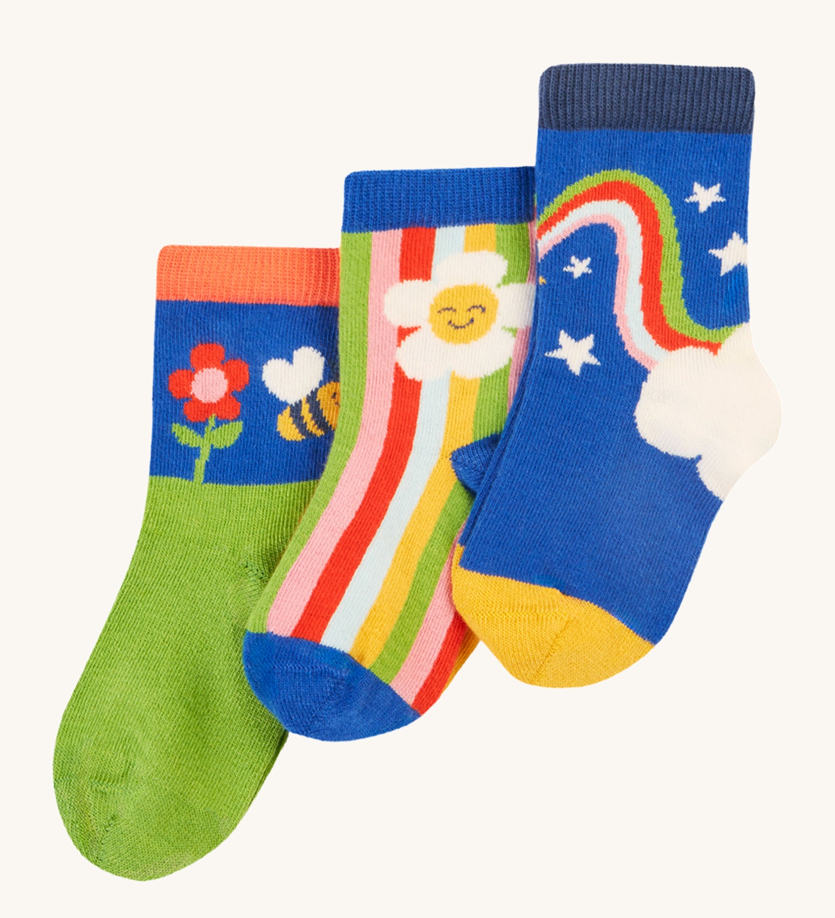 Frugi Little Socks 3 Pack - Retro Happy