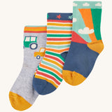 Lot de 3 petites chaussettes Frugi - Voitures