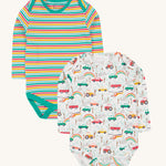 Frugi Super Special 2 Pack Body - Let'S Go!/Iguana Multi Stripe