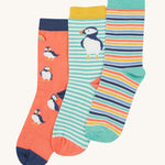 Lot de 3 paires de chaussettes Rock My Socks de Frugi - Melon/Macareux