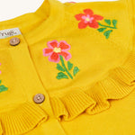 Frugi Romi Ruffle Cardigan - Dandelion/Flowers