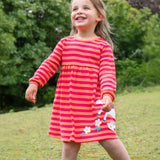 Robe Frugi Dolcie - Rayures cantaloup/cheval