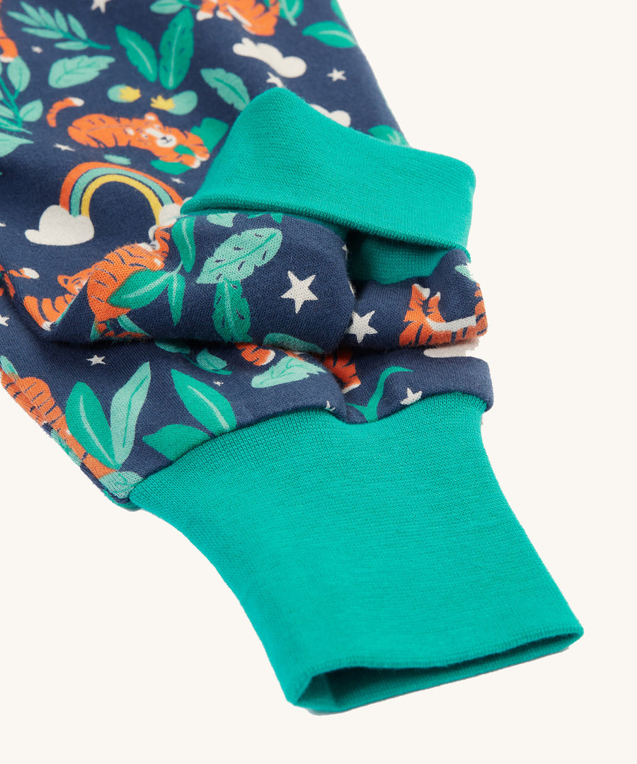 A look at the adjustable ankle cuffs on the Frugi Parsnip Pants - Roarsome!