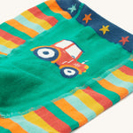 Frugi Little Knitted Leggings - Rainbow Stripe/Tractor