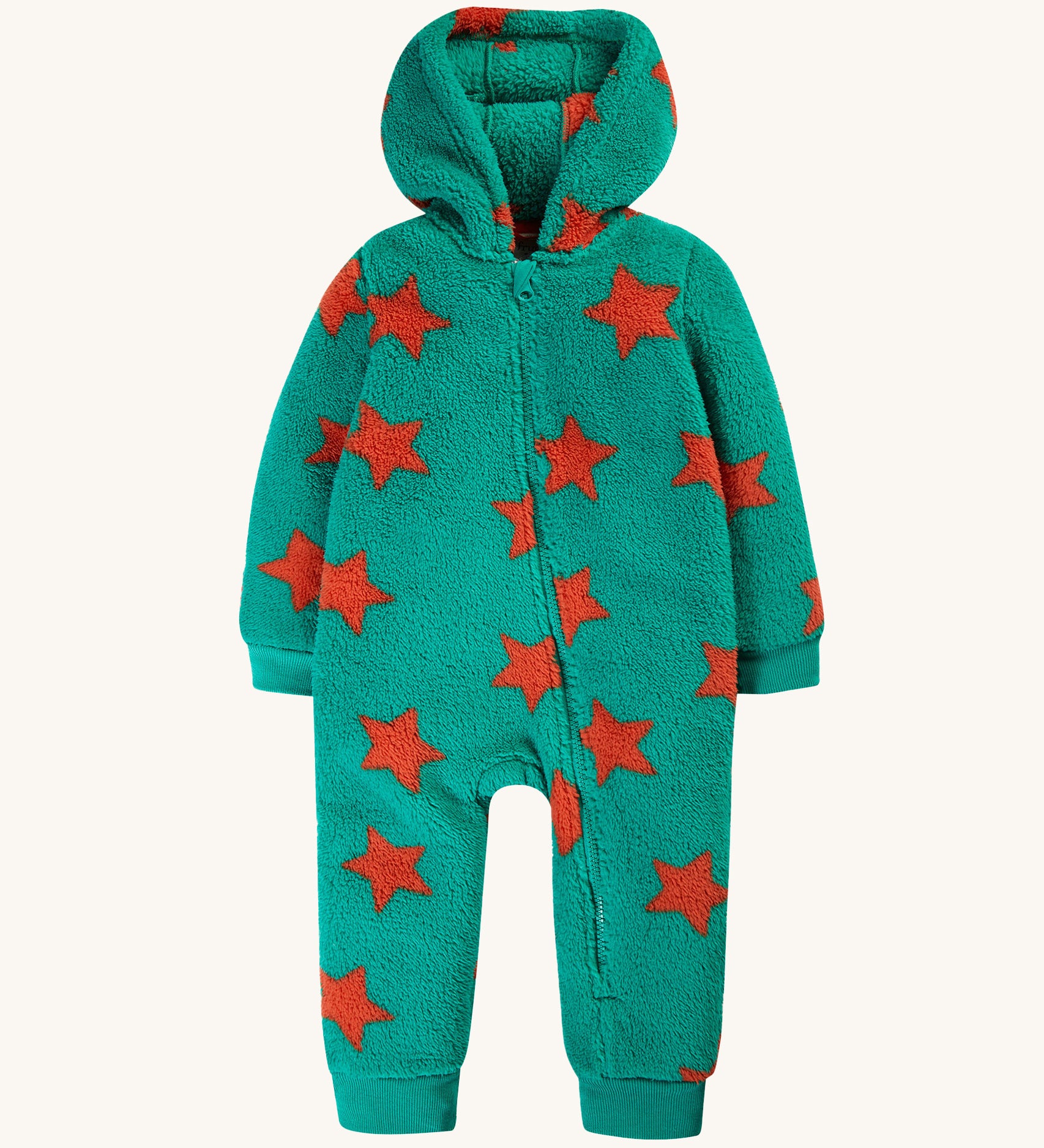 Frugi Cosy Ted Snuggle Suit - Bonfire Stars