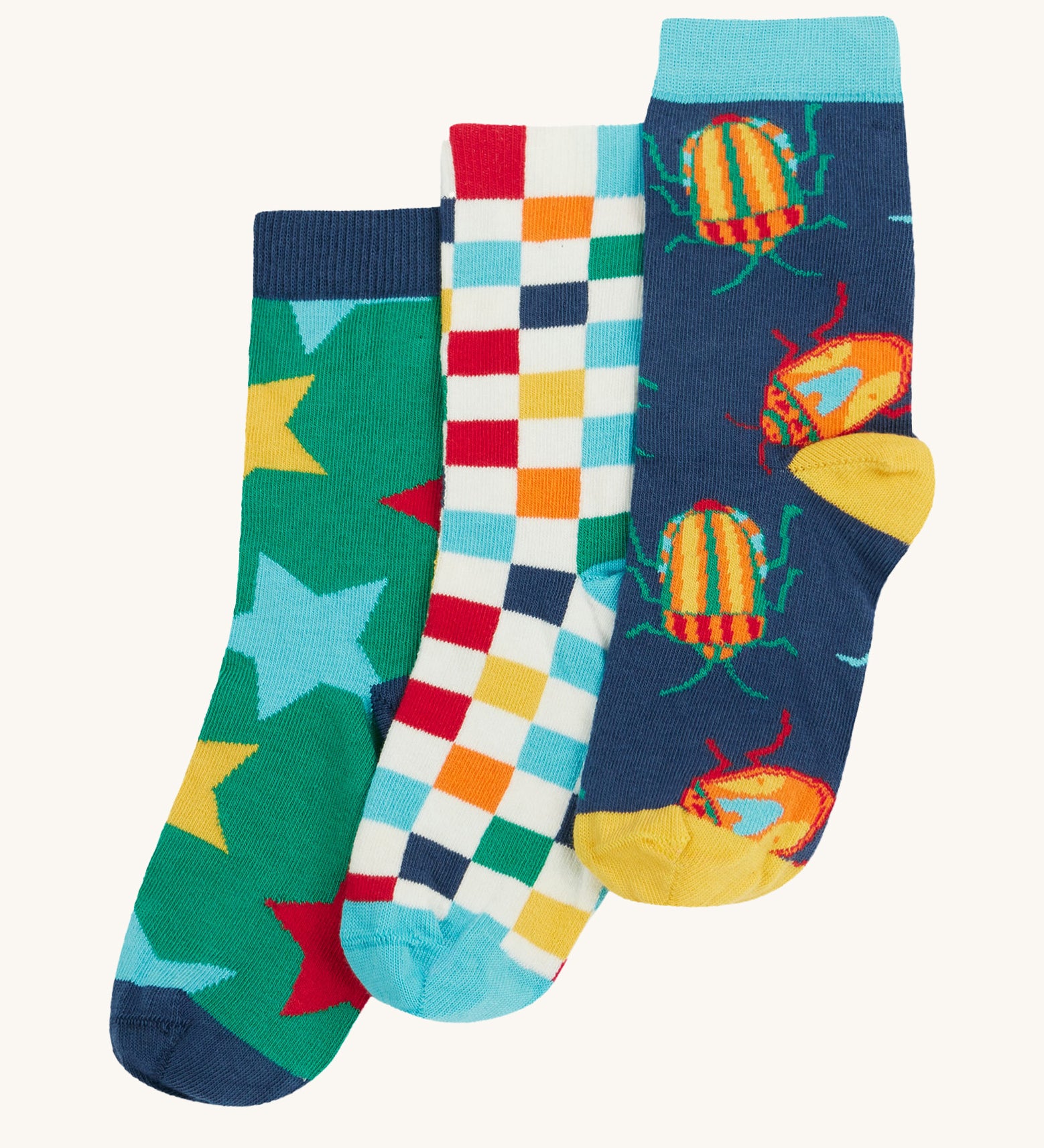 Frugi rock my socks beetles design