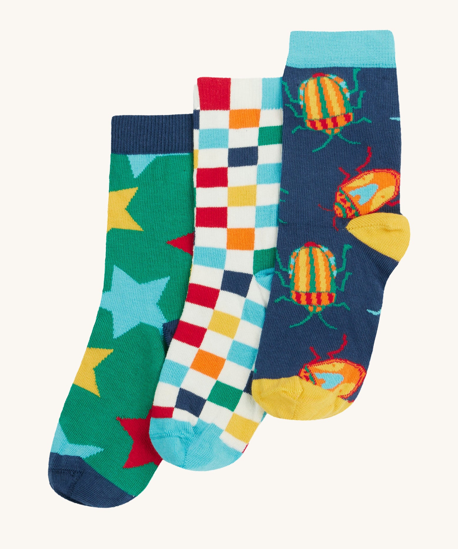 Frugi rock my socks beetles design