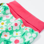 Frugi green parsnip pants busy bugs waist detail