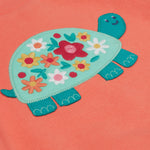 Frugi pink easy on jumper tortoise print detail