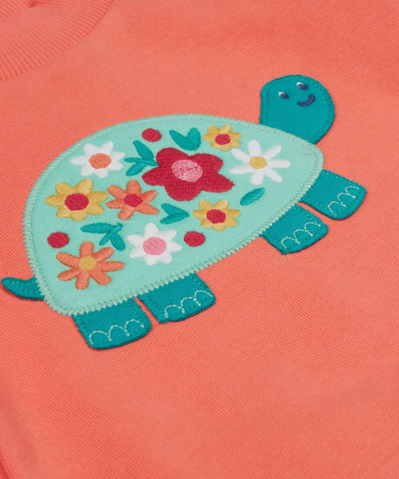 Frugi pink easy on jumper tortoise print detail