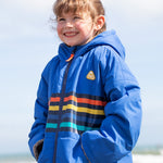 Frugi blue rainbow stripe changing robe 